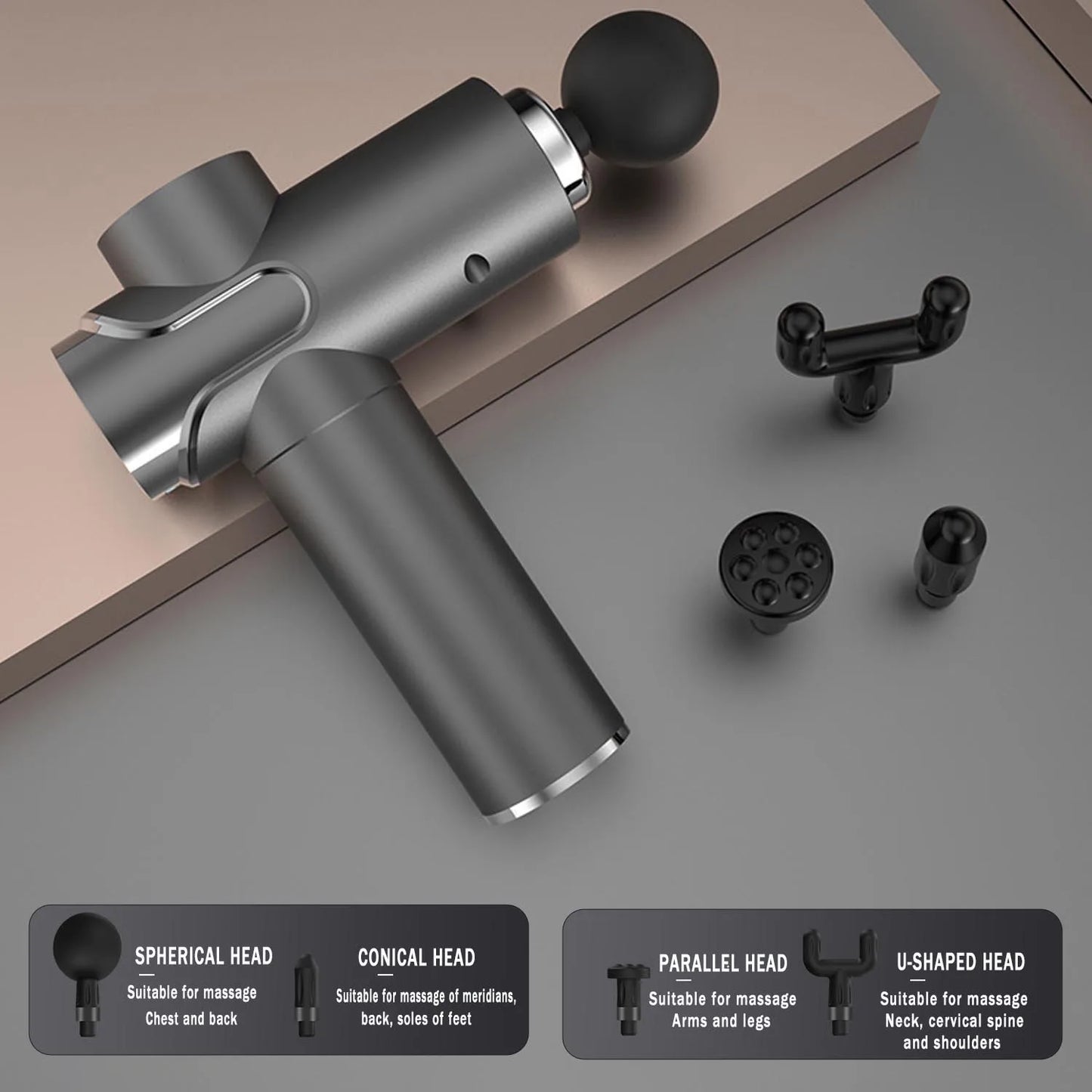 Pistola de masaje portátil ultra-silenciosa con 99 configuraciones de velocidad