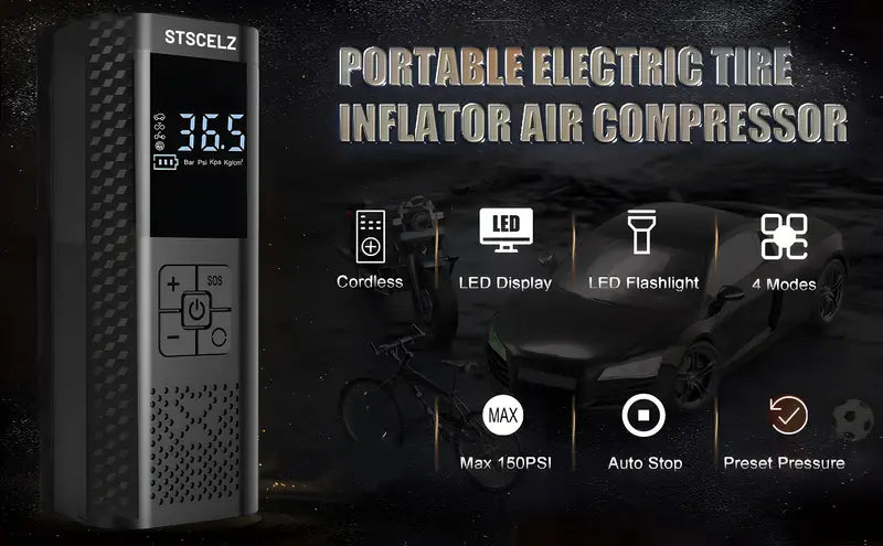 Inflador de Neumáticos Portátil Compresor de Aire