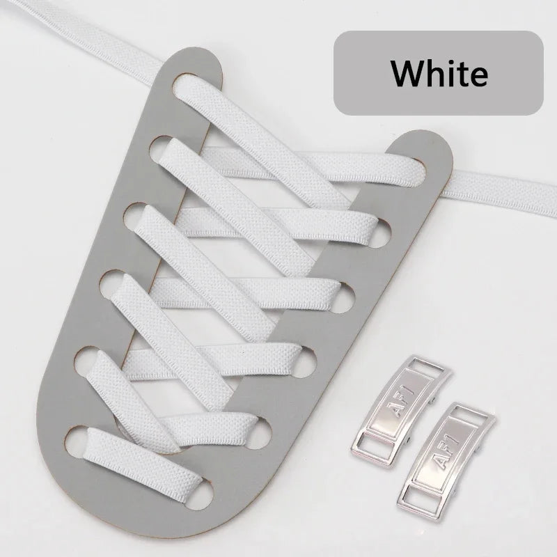 Cordones elásticos sin nudos con cierre magnético, planos y ajustables.