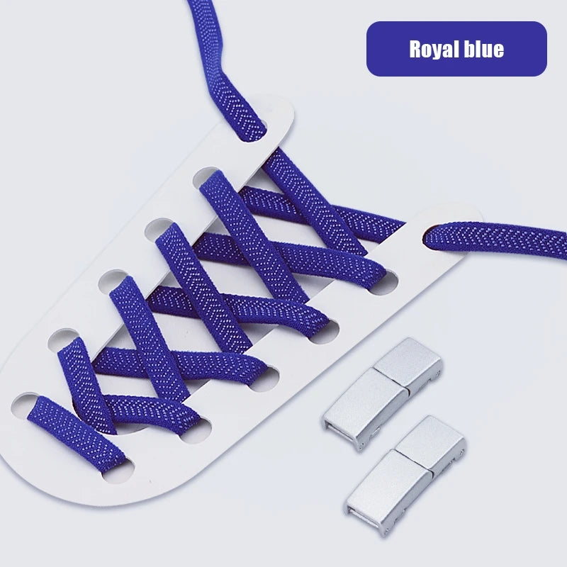 Cordones elásticos sin nudos con cierre magnético, planos y ajustables.