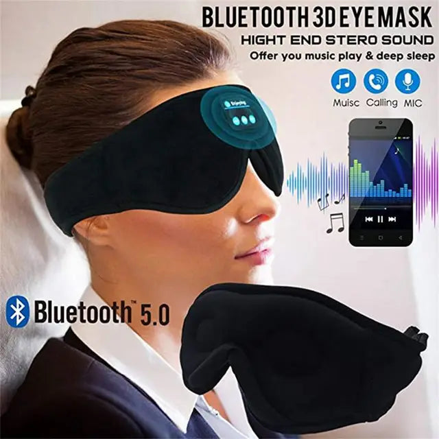 Antifaz para dormir 3D con auriculares inalámbricos.