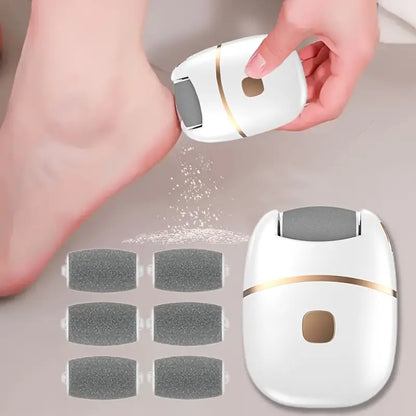 Exfoliador eléctrico de pies recargable con 6 cabezas reemplazables