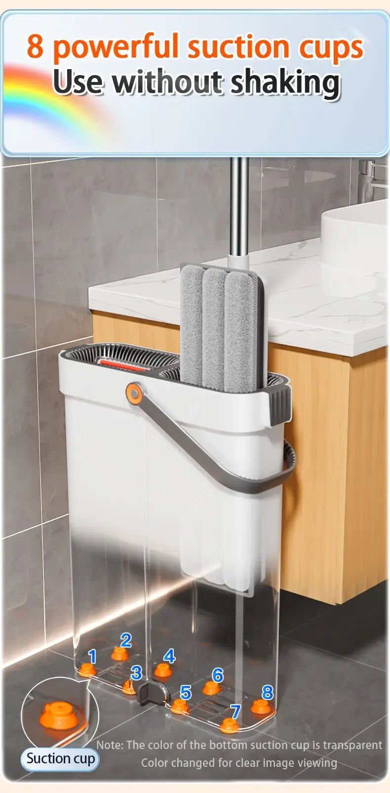 Fregona con microfibra con cubo