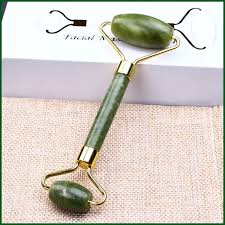 Rodillo facial de jade de cuarzo natural