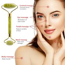 Rodillo facial de jade de cuarzo natural